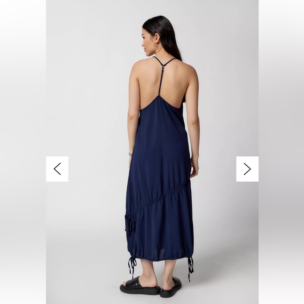 urban outfitters midi dress Red Floral Milkmaid dress designed in breezy cotton featuring a plunging v Nwt urban outfitters puff sleeve